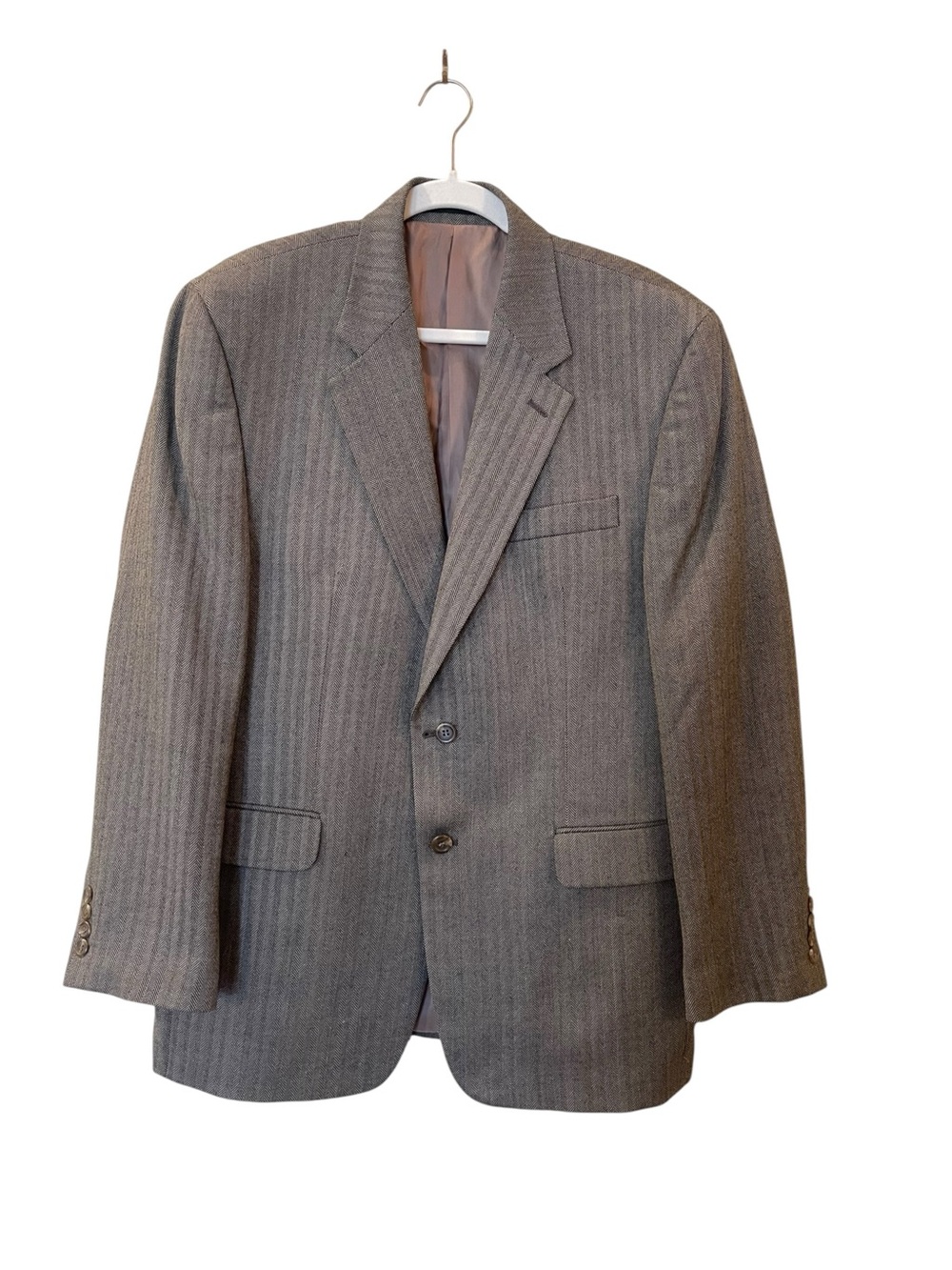 Lauren Ralph Lauren Sport Coat Men's 42R Beige Herringbone Wool Blazer